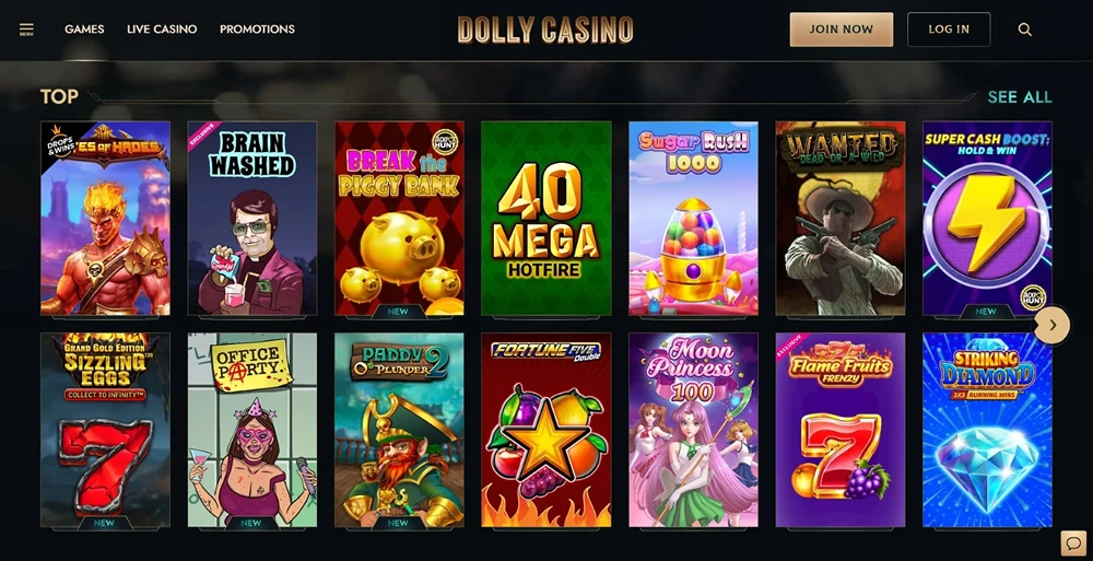 Dolly Casino website preview