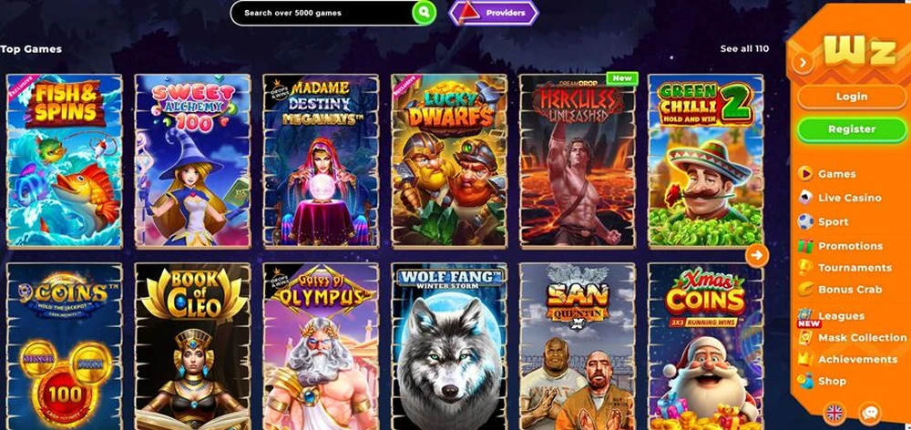 Wazamba Casino website preview